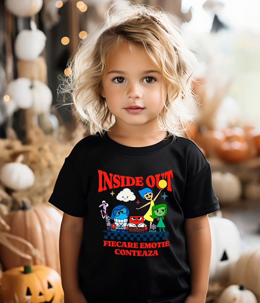 Tricou Copii cu Inside Out – aventuri emotionale 100% Bumbac, Negru, 10 Ani [3]