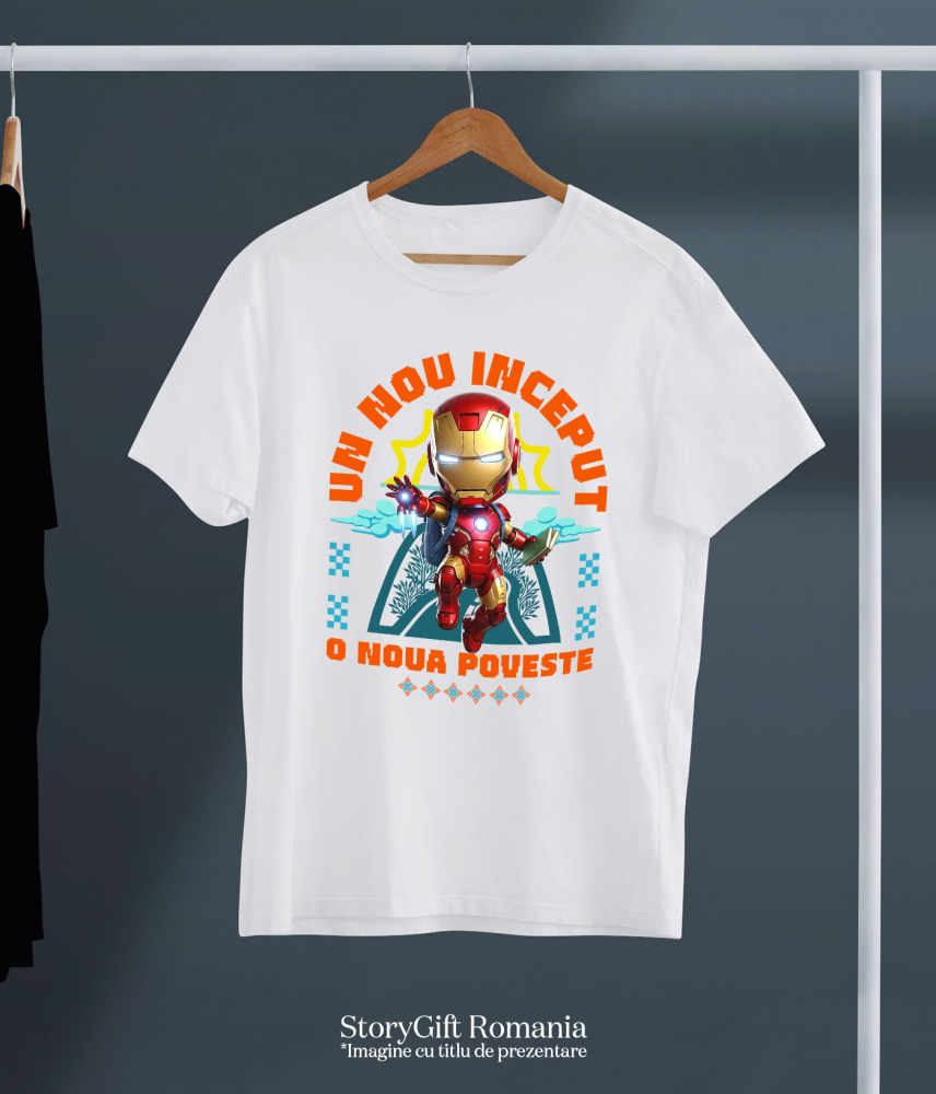 Tricou Copii cu Iron Man – Cunoaștere și Inovație La Primii Pași 100% Bumbac, Alb, 10 Ani [5]