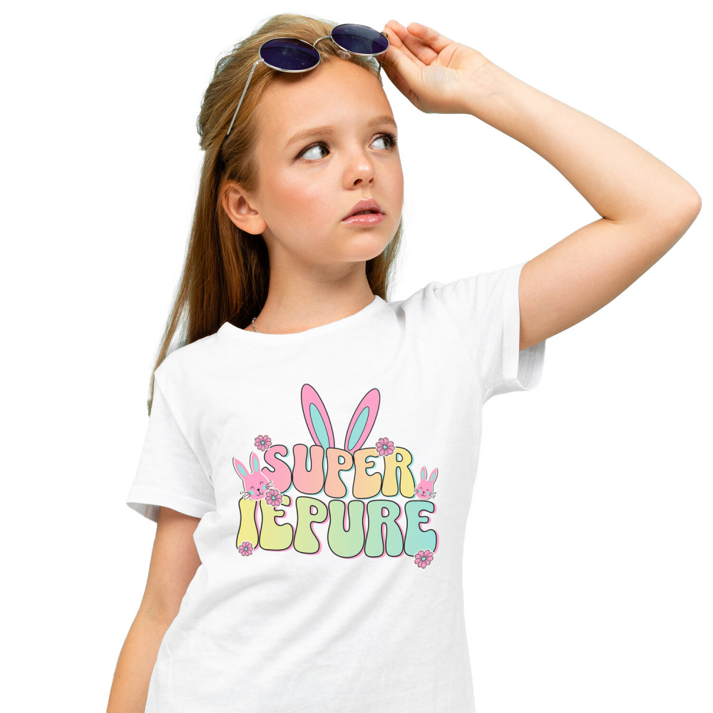 Tricou Femei, Barbati, Copii, Fata, Baiat, Unisex Personalizat "Iubitorii de Iepuri cu Urechi Lungi Colorate - Cadou Paște pentru Copii" [2]