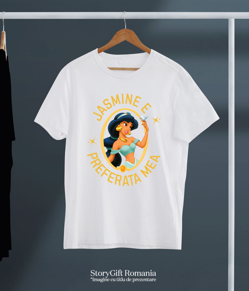 Tricou Copii cu Jasmine in Oglinda Fermecata 100% Bumbac, Alb, 10 Ani [5]