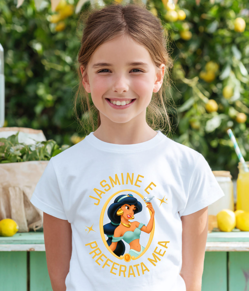 Tricou Copii cu Jasmine in Oglinda Fermecata 100% Bumbac, Alb, 10 Ani [4]