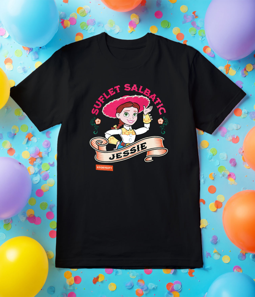 Tricou Copii cu Jessie – aventura vestului 100% Bumbac, Negru, 10 Ani [5]