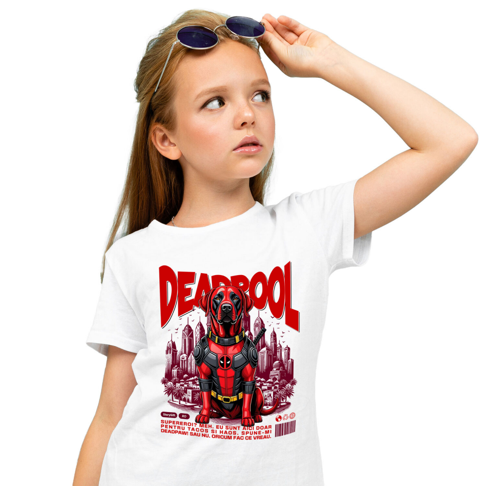 Tricou Femei, Barbati, Copii, Fata, Baiat, Unisex Personalizat Labrador Retriever în Costum Deadpool - Cadou Personalizat pentru Copii și Familie [2]