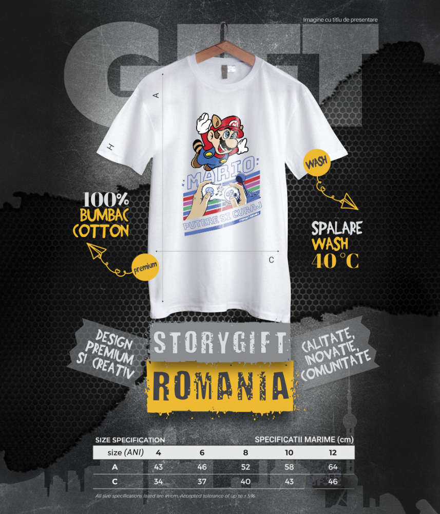 Tricou Copii cu Lumea Magica a lui Mario 100% Bumbac, Alb, 10 Ani [6]