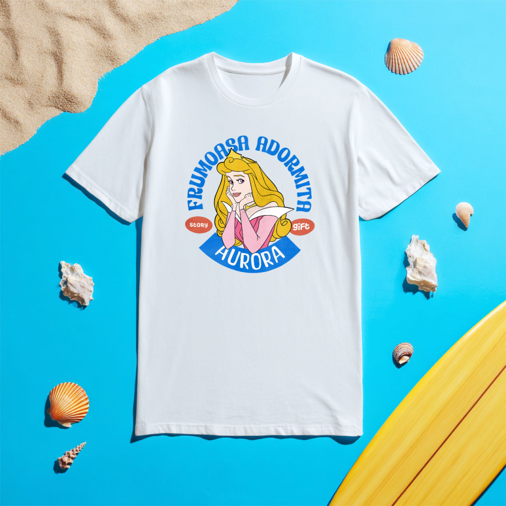 Tricou Copii cu Magia Aurorai in Rochie Regala 100% Bumbac, Alb, 8 Ani [5]