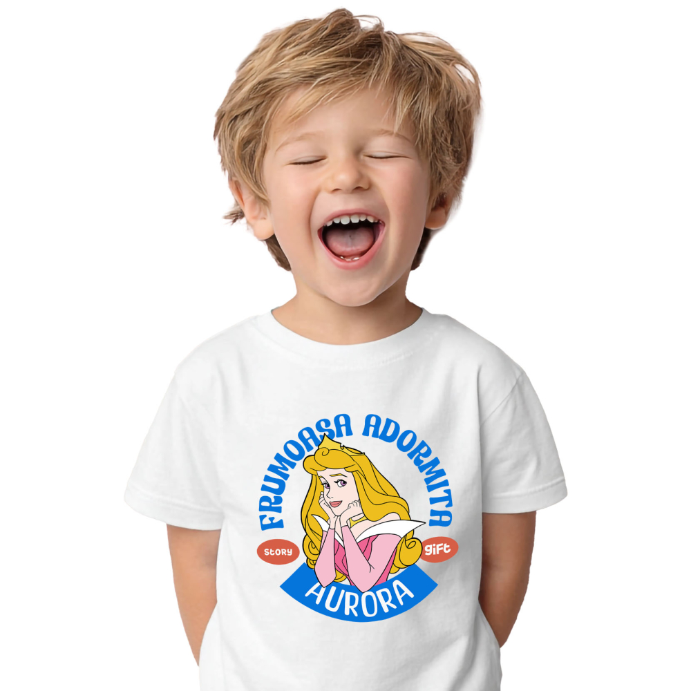 Tricou Copii cu Magia Aurorai in Rochie Regala 100% Bumbac, Alb, 8 Ani [2]