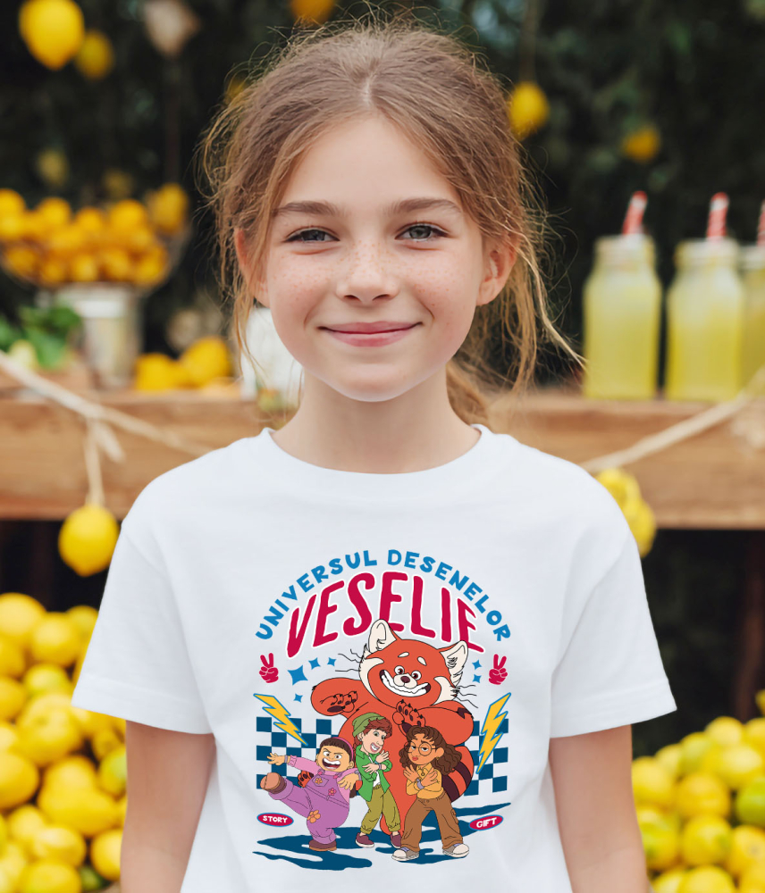 Tricou Copii cu Mei Lee și Prietenii: Prieteniile Care Transformă Lumea 100% Bumbac, Alb, 6 Ani [3]