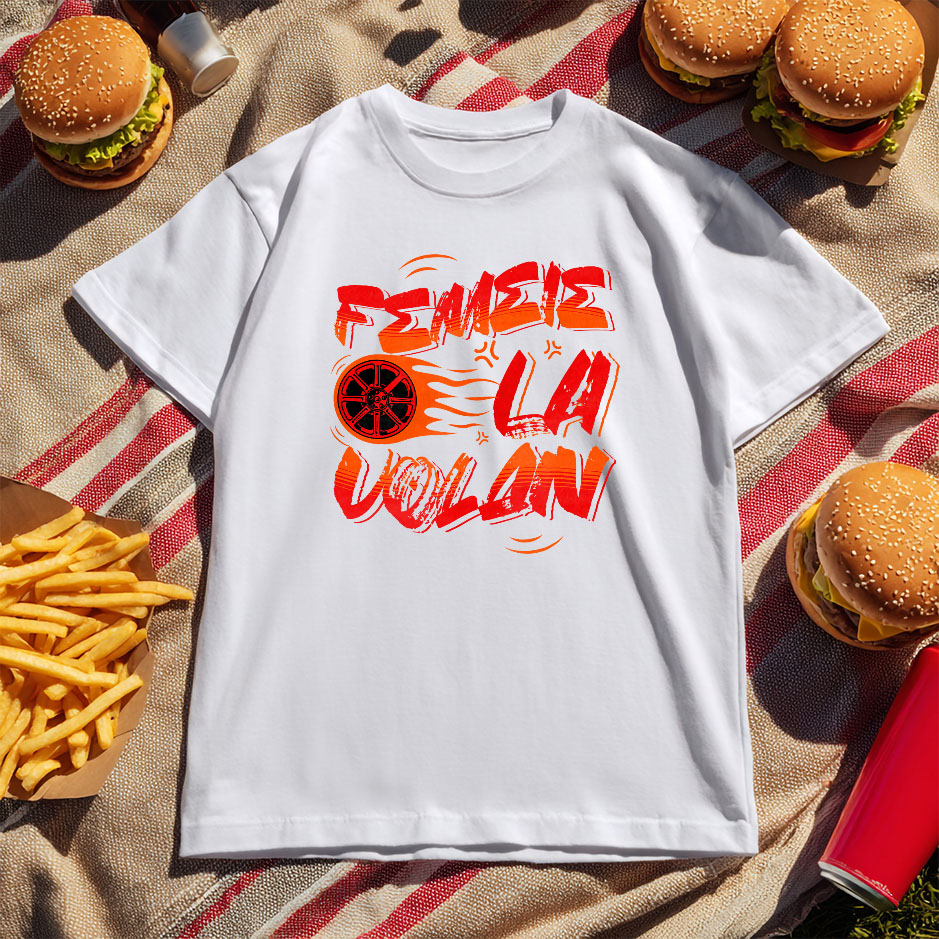 Tricou Femei, Barbati, Copii, Fata, Baiat, Unisex Personalizat Mesaj Colorat – Roată Mașină În Flăcări | Design Pentru Iubitorii De Viteză [5]