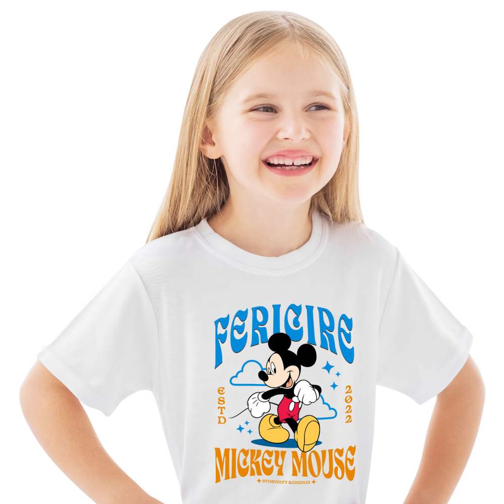 Tricou Copii cu Mickey Mouse – Clasic si Mereu Actual 100% Bumbac, Alb, 4 Ani [2]