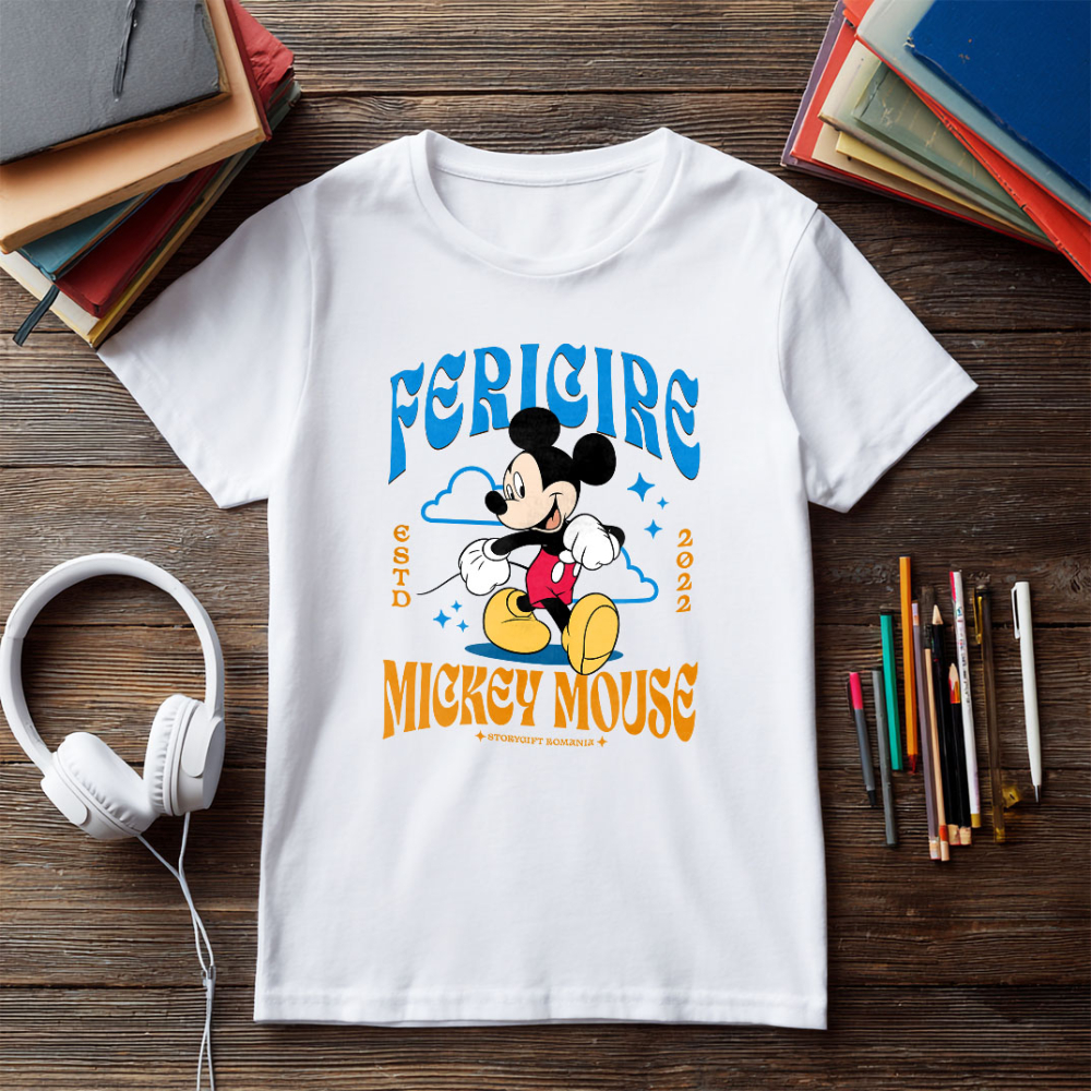 Tricou Copii cu Mickey Mouse – Clasic si Mereu Actual 100% Bumbac, Alb, 4 Ani [5]