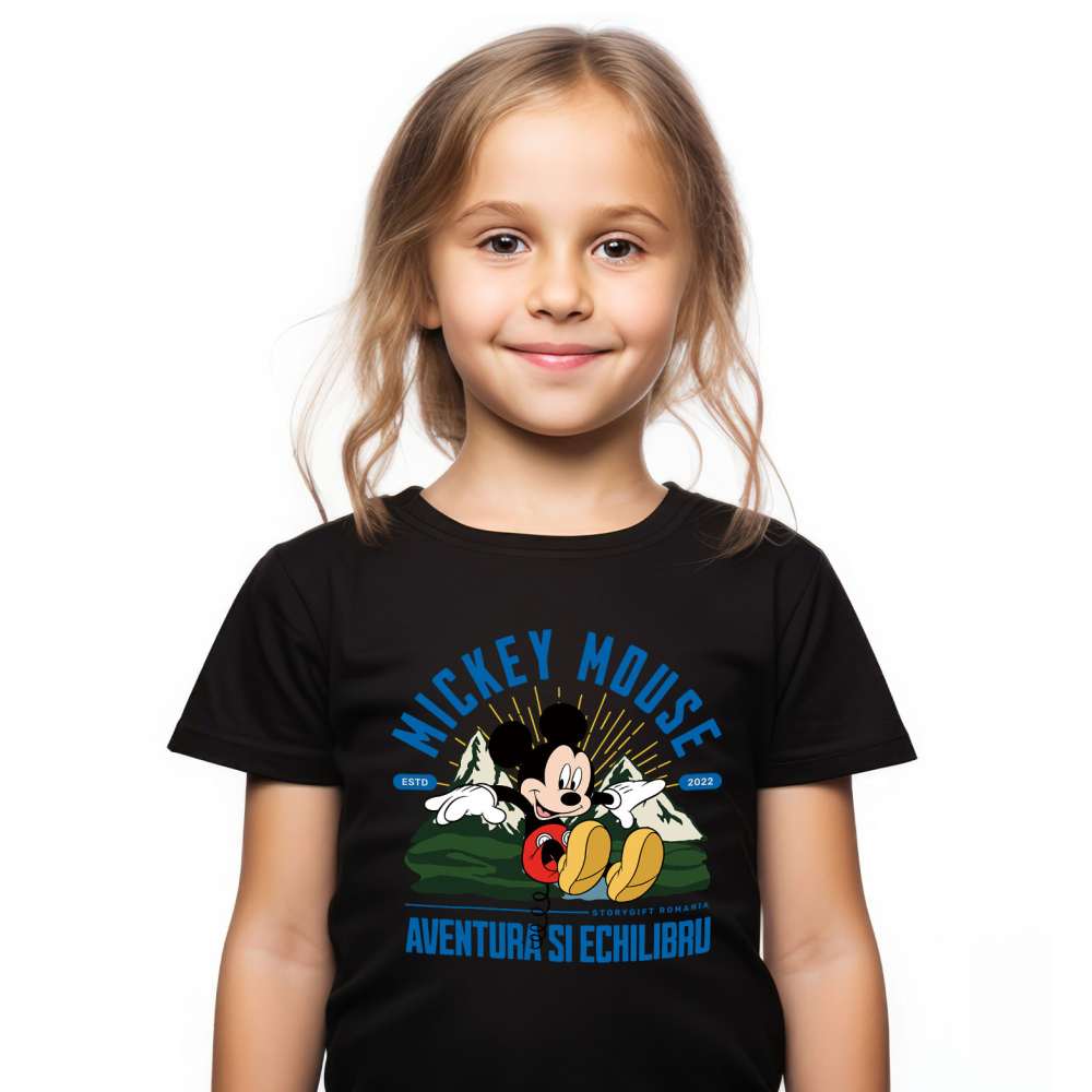 Tricou Copii cu Mickey Mouse in Inima Naturii 100% Bumbac, Negru, 10 Ani [2]