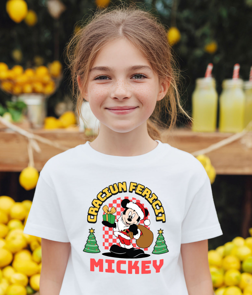 Tricou Copii cu Mickey Mouse Magie si Craciun 100% Bumbac, Alb, 6 Ani [3]