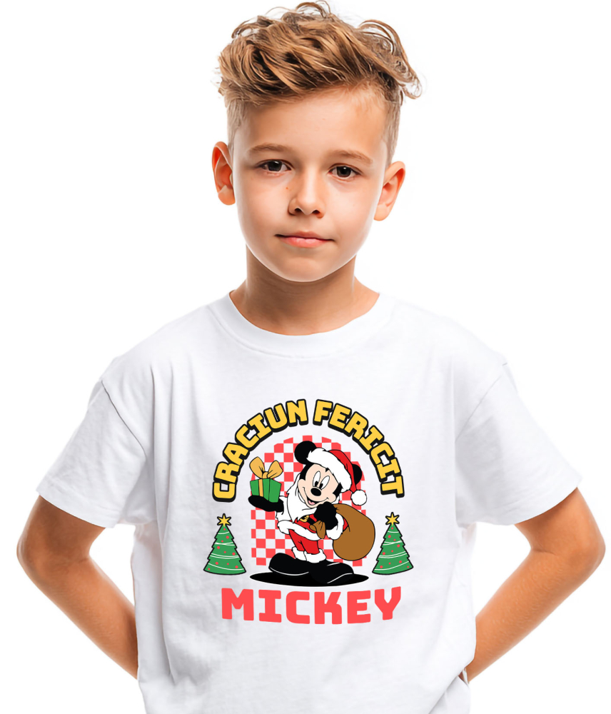 Tricou Copii cu Mickey Mouse Magie si Craciun 100% Bumbac, Alb, 6 Ani [4]