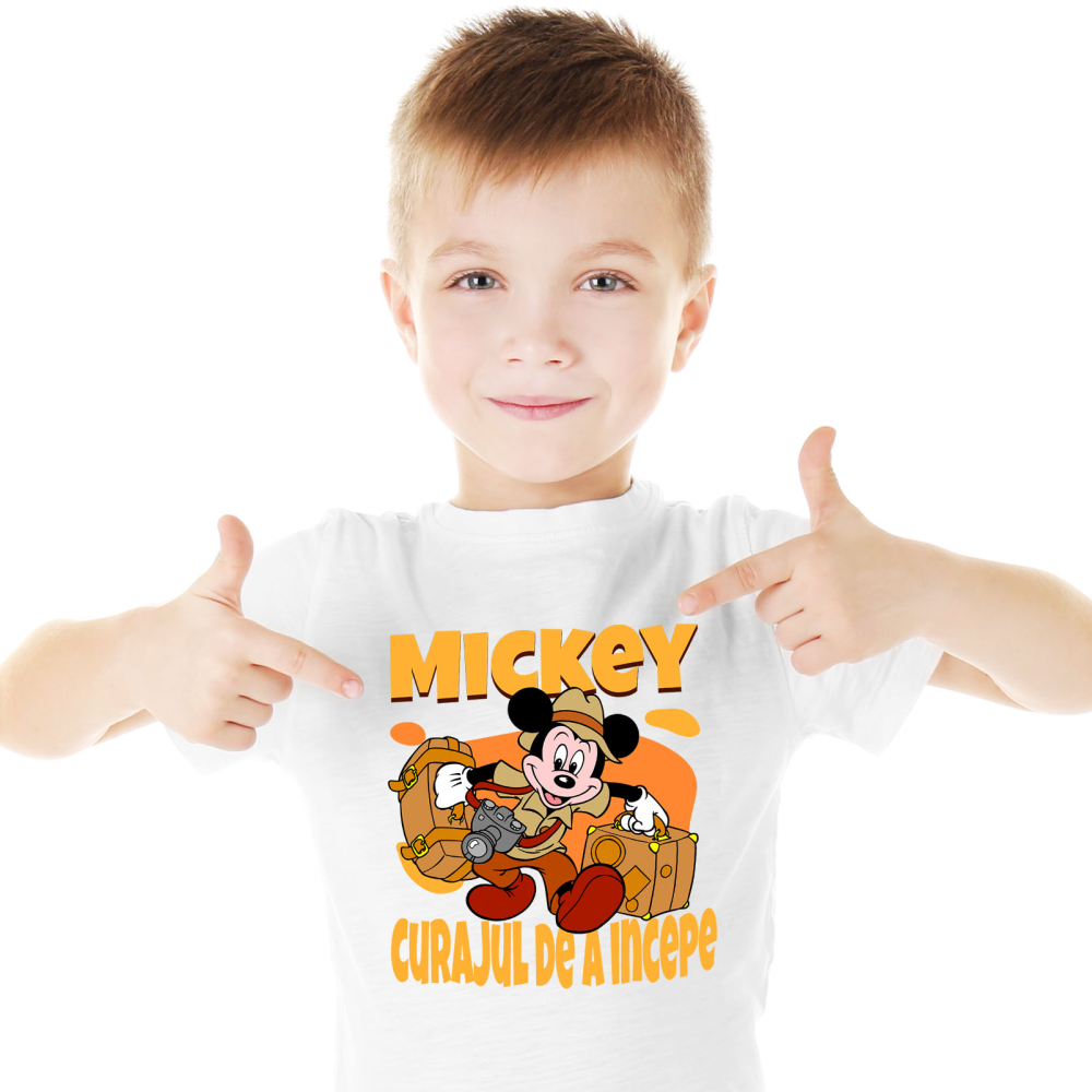 Tricou Copii cu Mickey, pregatit pentru o noua poveste 100% Bumbac, Alb, 10 Ani [2]