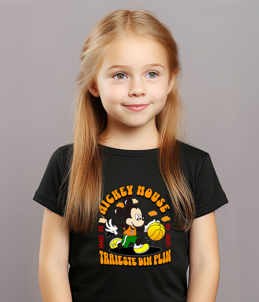 Tricou Copii cu Mickey si aruncarile magice 100% Bumbac, Negru, 12 Ani [3]