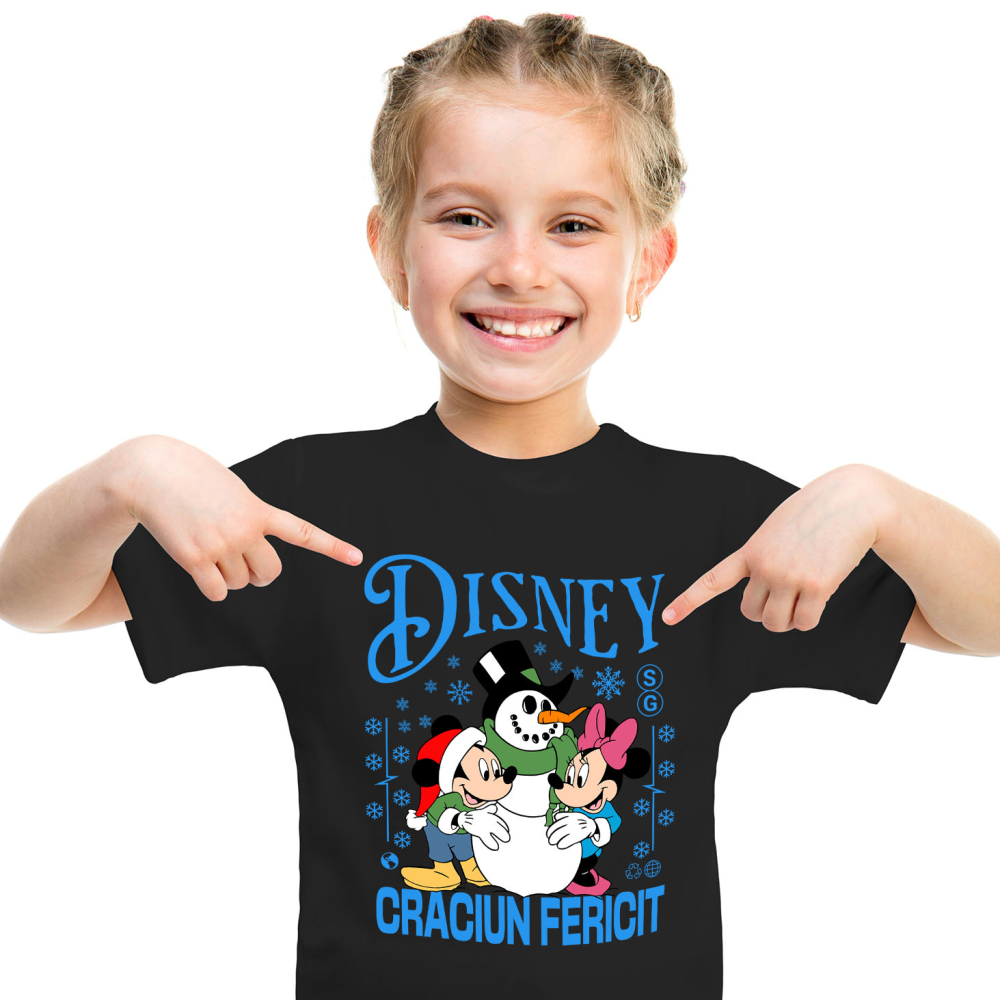 Tricou Copii cu Mickey si Minnie Magie si Sarbatoare 100% Bumbac, Negru, 10 Ani [2]
