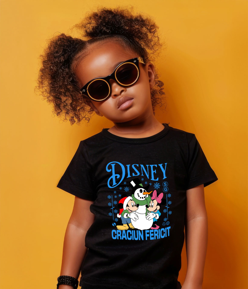 Tricou Copii cu Mickey si Minnie Magie si Sarbatoare 100% Bumbac, Negru, 10 Ani [4]