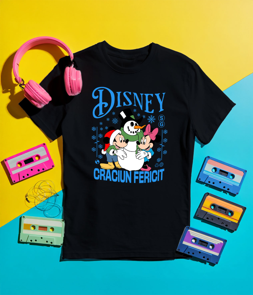 Tricou Copii cu Mickey si Minnie Magie si Sarbatoare 100% Bumbac, Negru, 10 Ani [5]