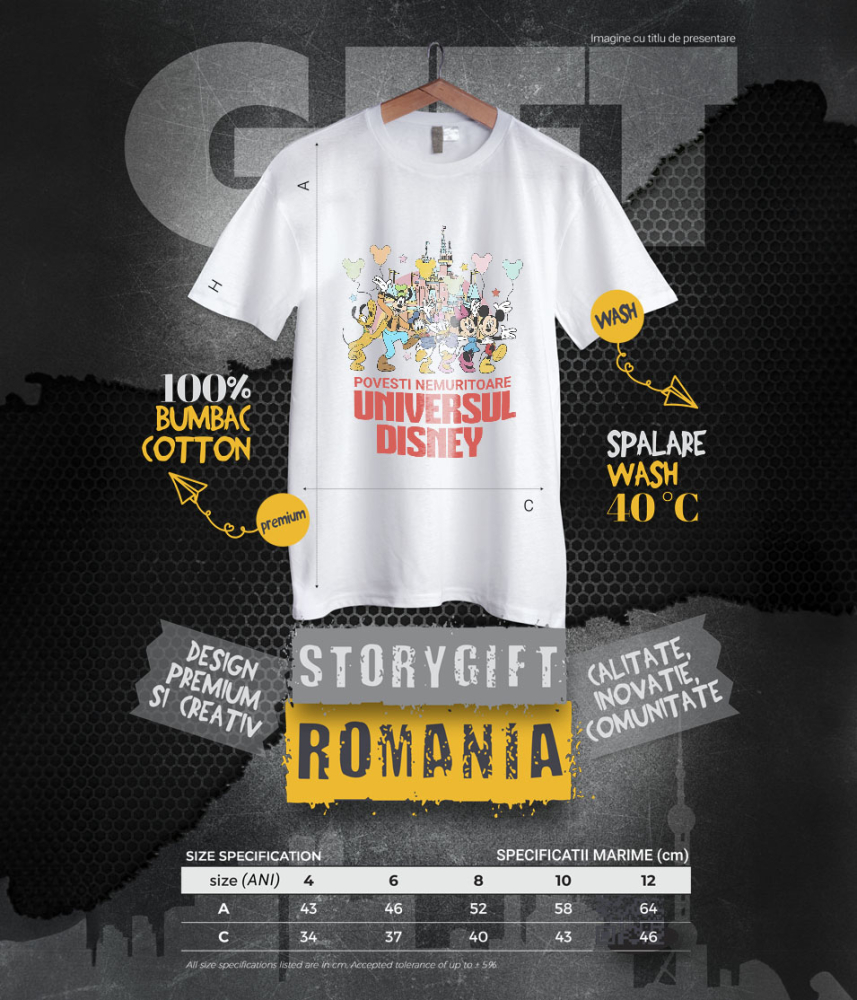 Tricou Copii cu Mickey si Prietenii 100% Bumbac, Alb, 12 Ani [6]
