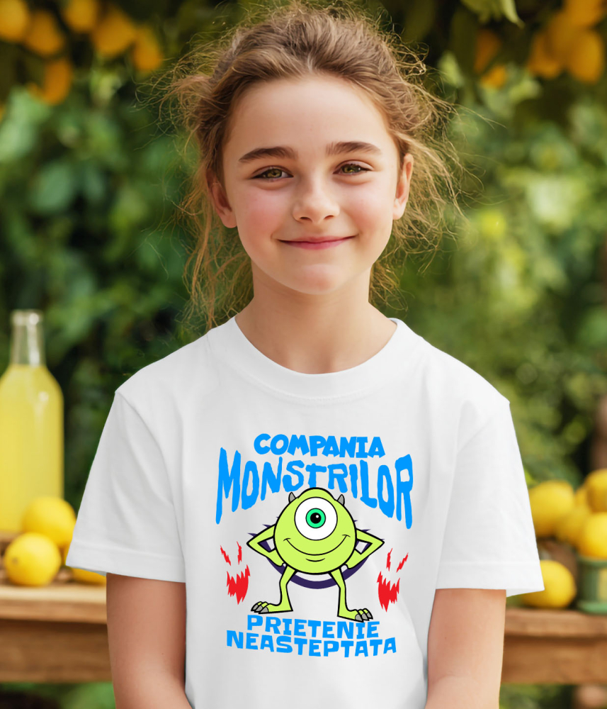 Tricou Copii cu Mike Wazowski - Povesti cu un singur ochi 100% Bumbac, Alb, 8 Ani [3]