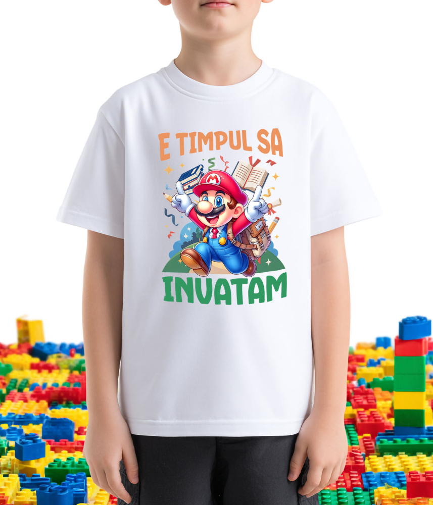 Tricou Copii cu Minecraft Si Aventuri De Lectura 100% Bumbac, Alb, 8 Ani [3]