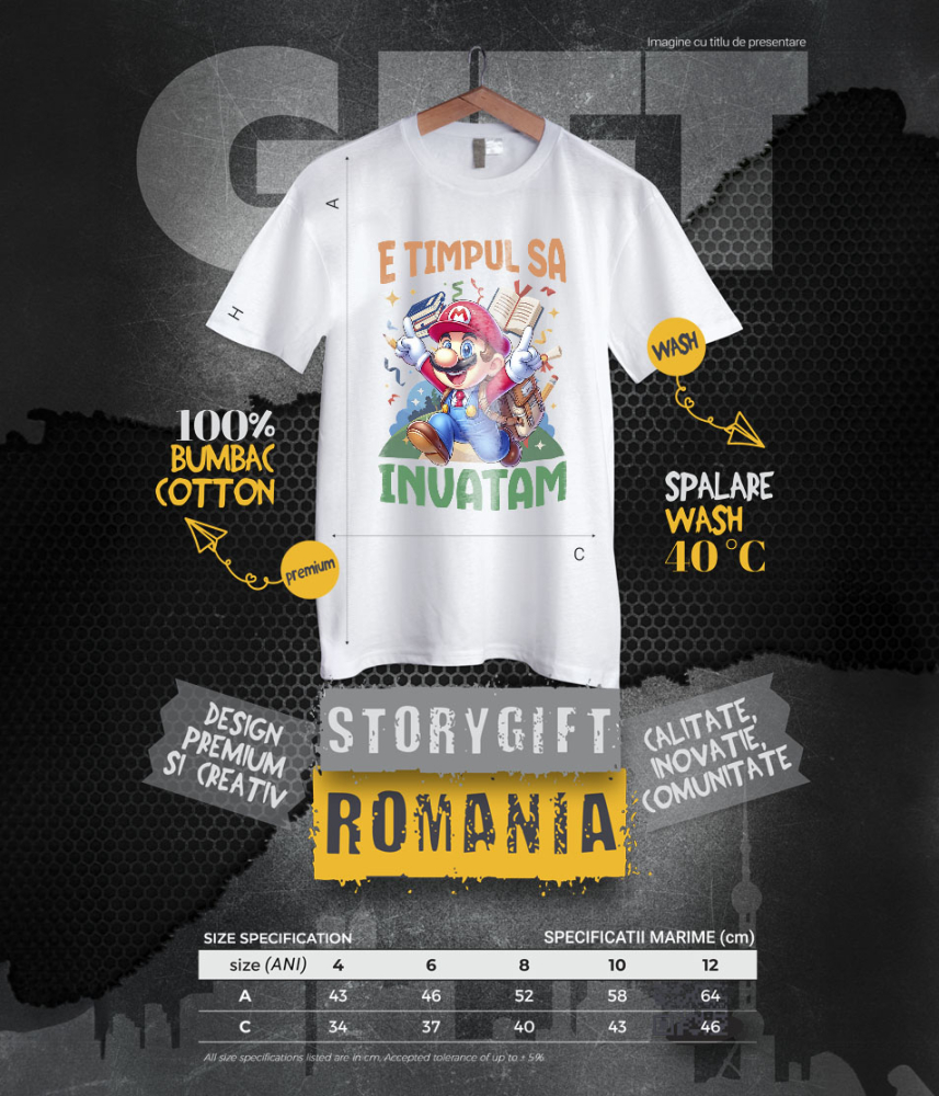 Tricou Copii cu Minecraft Si Aventuri De Lectura 100% Bumbac, Alb, 8 Ani [6]