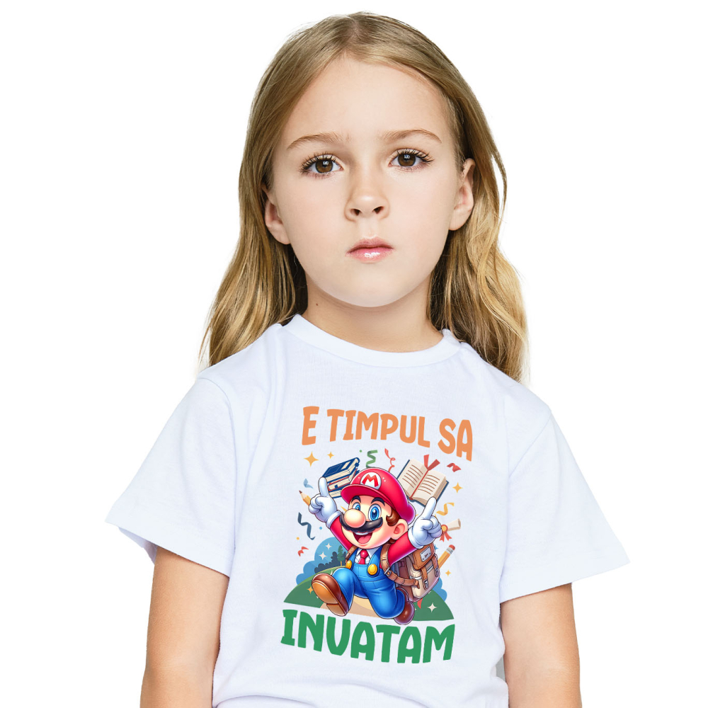 Tricou Copii cu Minecraft Si Aventuri De Lectura 100% Bumbac, Alb, 8 Ani [2]