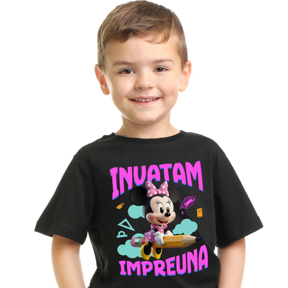 Tricou Copii cu Minnie Mouse – Inspiratie pentru Micile Aventuriere 100% Bumbac, Negru, 12 Ani [2]