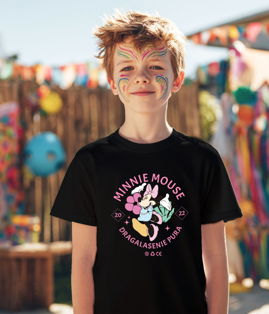 Tricou Copii cu Minnie, regina bucuriei si a iubirii 100% Bumbac, Negru, 10 Ani [4]