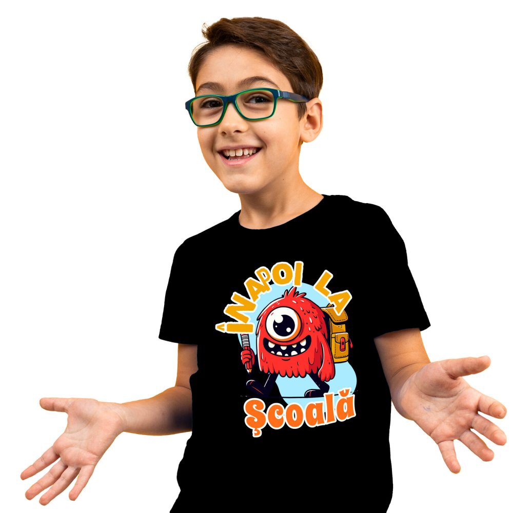 Tricou Femei, Barbati, Copii, Fata, Baiat, Unisex Personalizat Monstru cu Un Ochi și Rucsac Școlar | Rechizite și Vacanță Educațională pentru Copii [1]