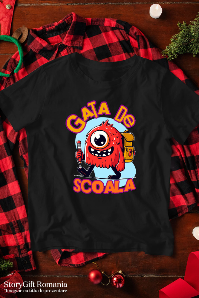 Tricou Femei, Barbati, Copii, Fata, Baiat, Unisex Personalizat Monstru Vesel cu Blană Roșie – Cadou Personalizat Educațional pentru Copii [5]