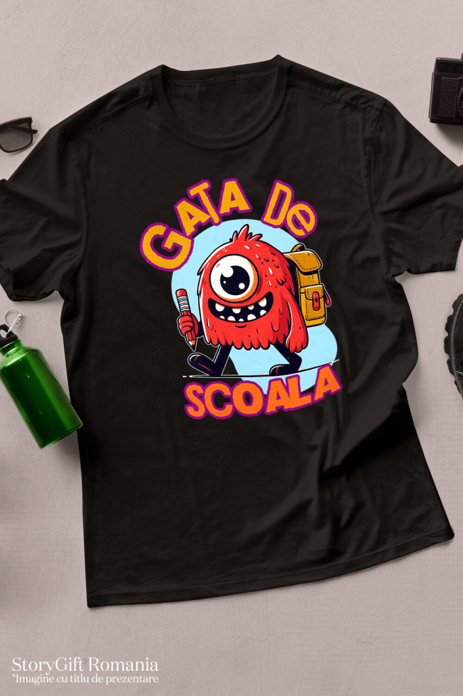 Tricou Femei, Barbati, Copii, Fata, Baiat, Unisex Personalizat Monstru Vesel cu Blană Roșie – Cadou Personalizat Educațional pentru Copii [3]