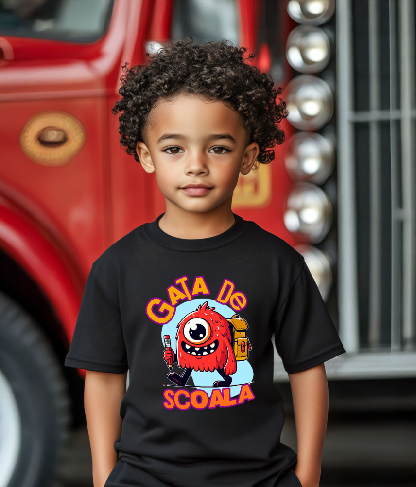 Tricou Femei, Barbati, Copii, Fata, Baiat, Unisex Personalizat Monstru Vesel cu Blană Roșie – Cadou Personalizat Educațional pentru Copii [3]