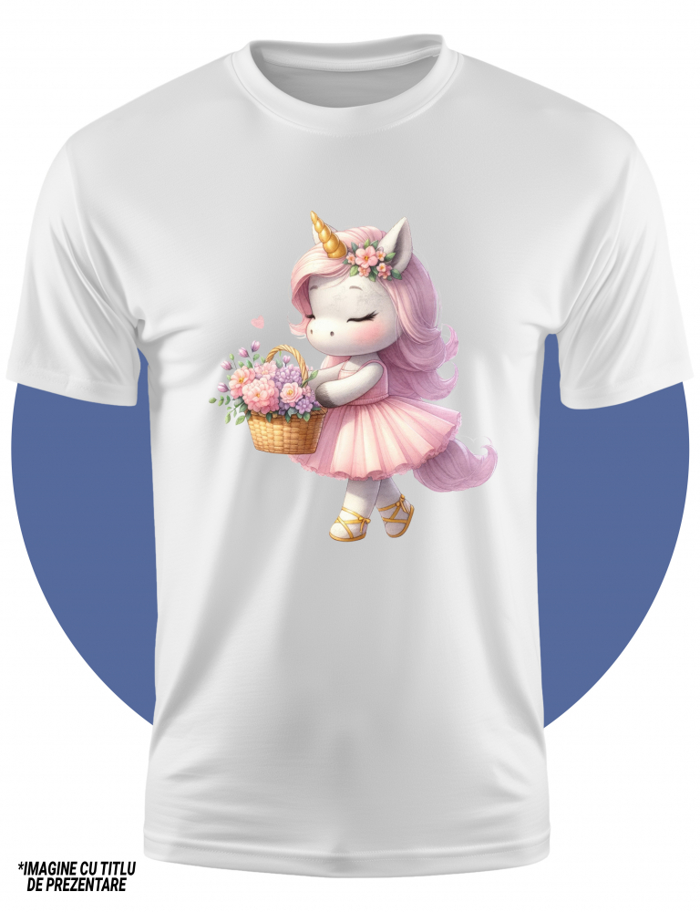 Tricou Copii cu o carte deschisa si cu multe flori, ilustratie, trandafir, roz, plante, lectura, pasiune  100% Bumbac, Unisex, Alb, 12 Ani, 64CM [2]