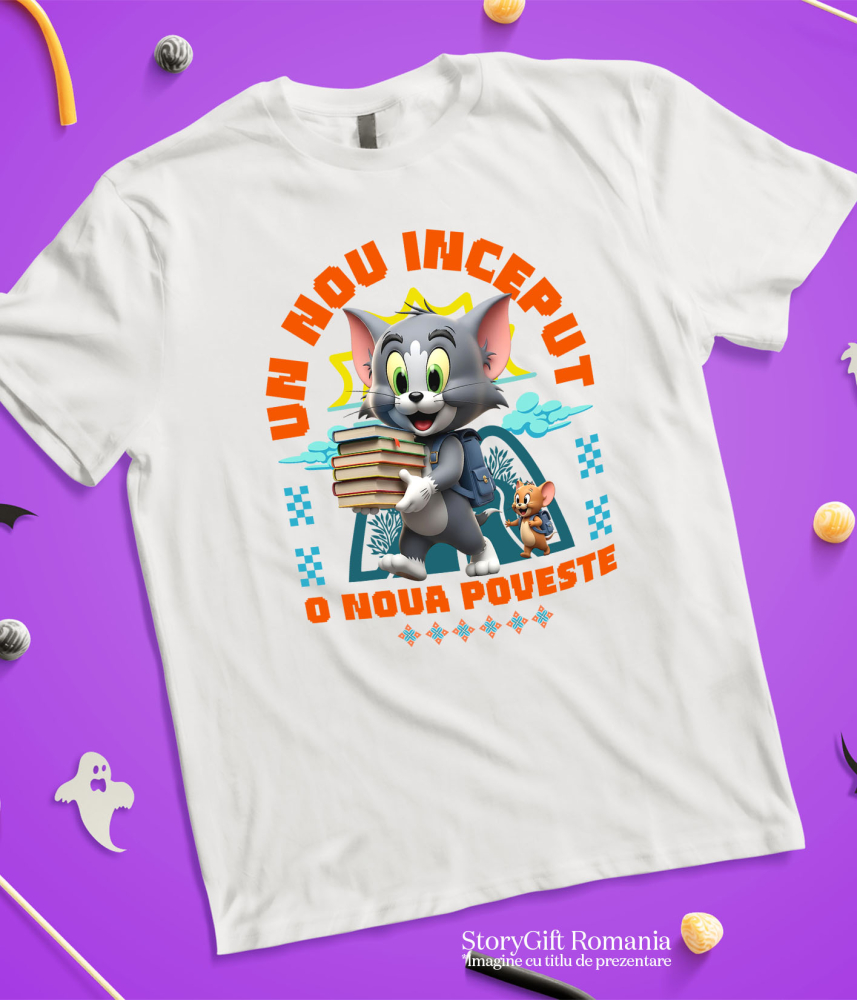Tricou Copii cu om și Jerry – Învață Distractiv, Făcând Primii Pași 100% Bumbac, Alb, 12 Ani [5]
