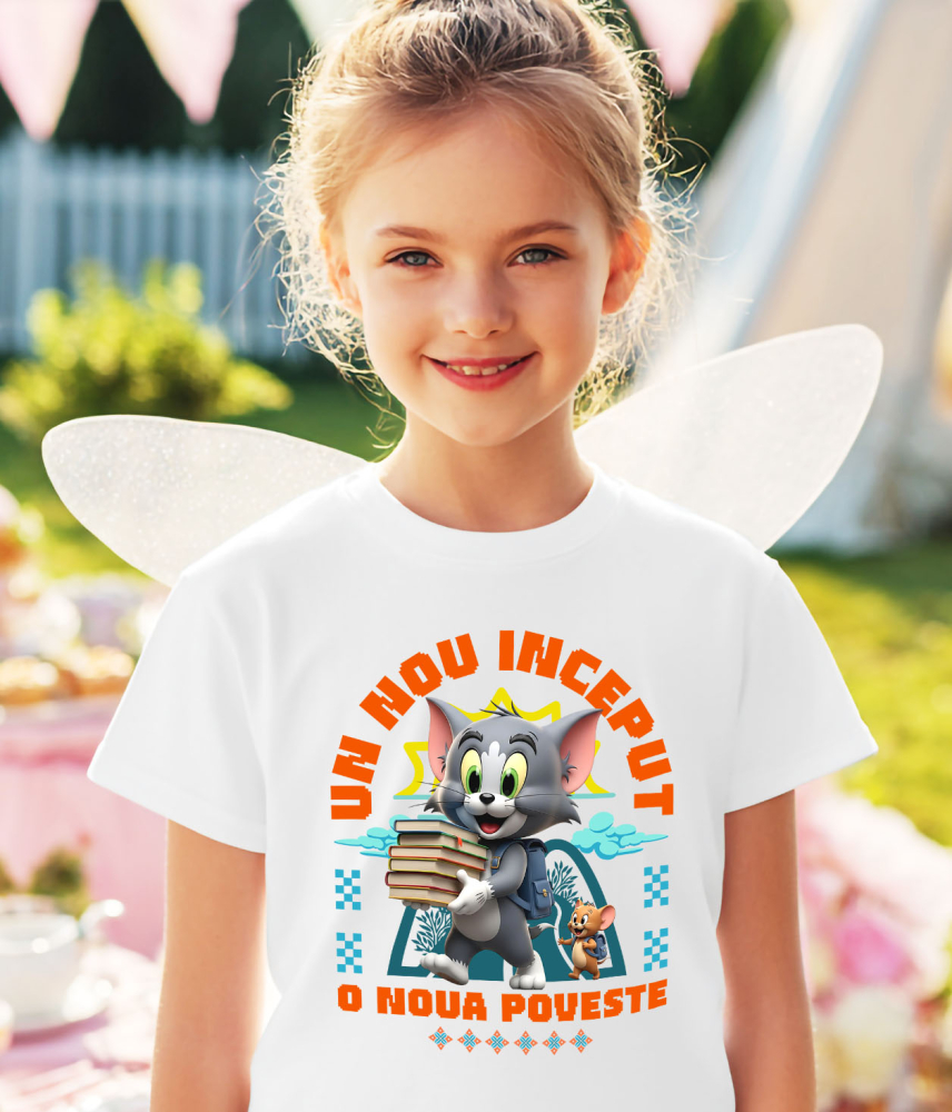 Tricou Copii cu om și Jerry – Învață Distractiv, Făcând Primii Pași 100% Bumbac, Alb, 12 Ani [3]