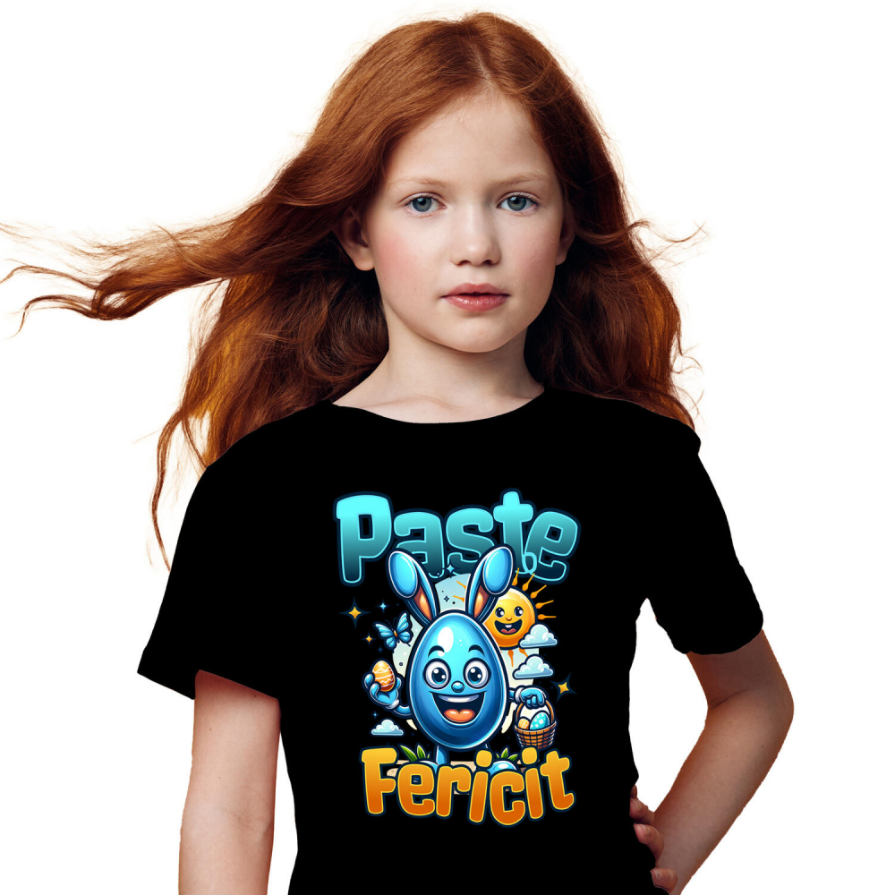 Tricou Femei, Barbati, Copii, Fata, Baiat, Unisex Personalizat "Ou Albastru cu Urechi de Iepure - Cadou Paște pentru Copii" [2]