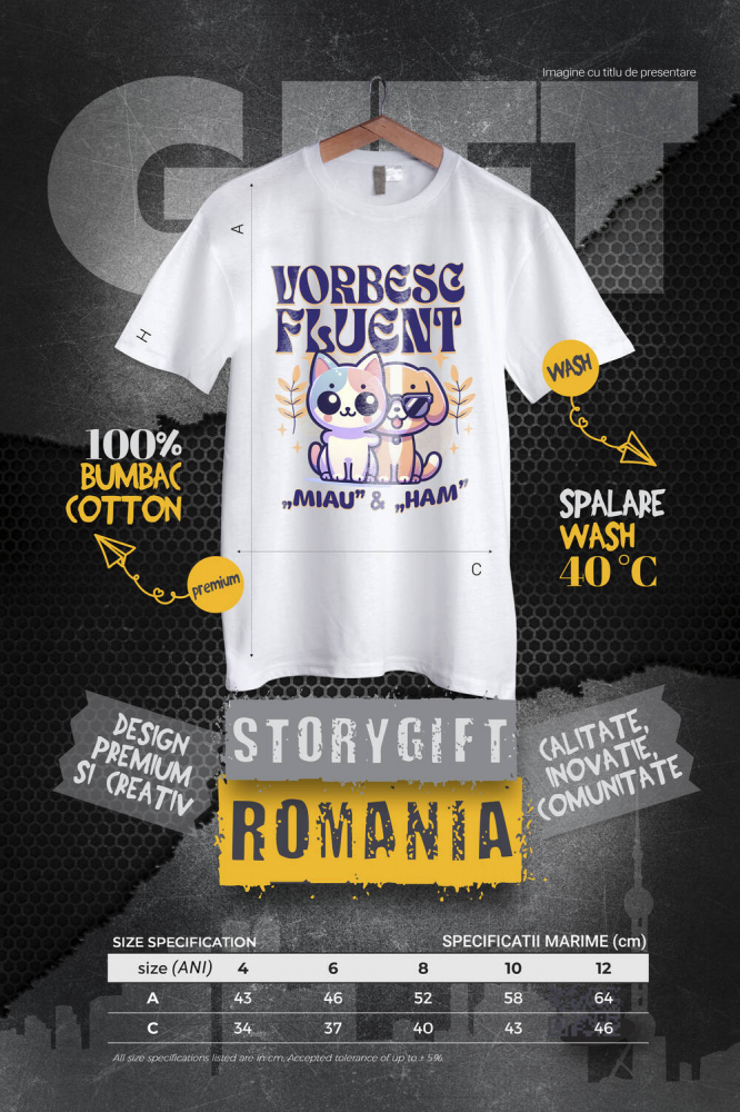 Tricou Femei, Barbati, Copii, Fata, Baiat, Unisex Personalizat Tricou Personalizat Pisică și Câine – Mesaj Amuzant pentru Frați | Cadou Perfect [4]