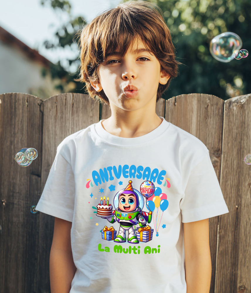 Tricou Copii cu Petrecere cu Buzz Lightyear – Spre Infinit si Dincolo! 100% Bumbac, Alb, 10 Ani [3]