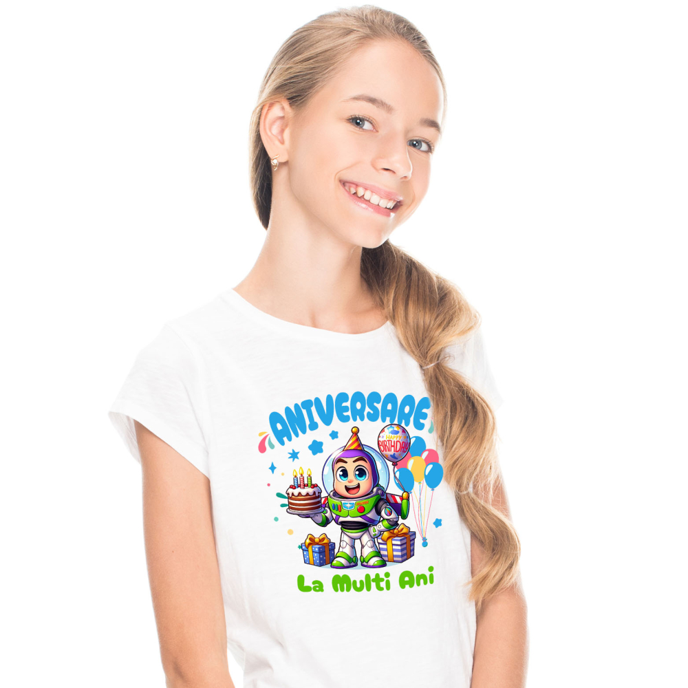 Tricou Copii cu Petrecere cu Buzz Lightyear – Spre Infinit si Dincolo! 100% Bumbac, Alb, 10 Ani [2]