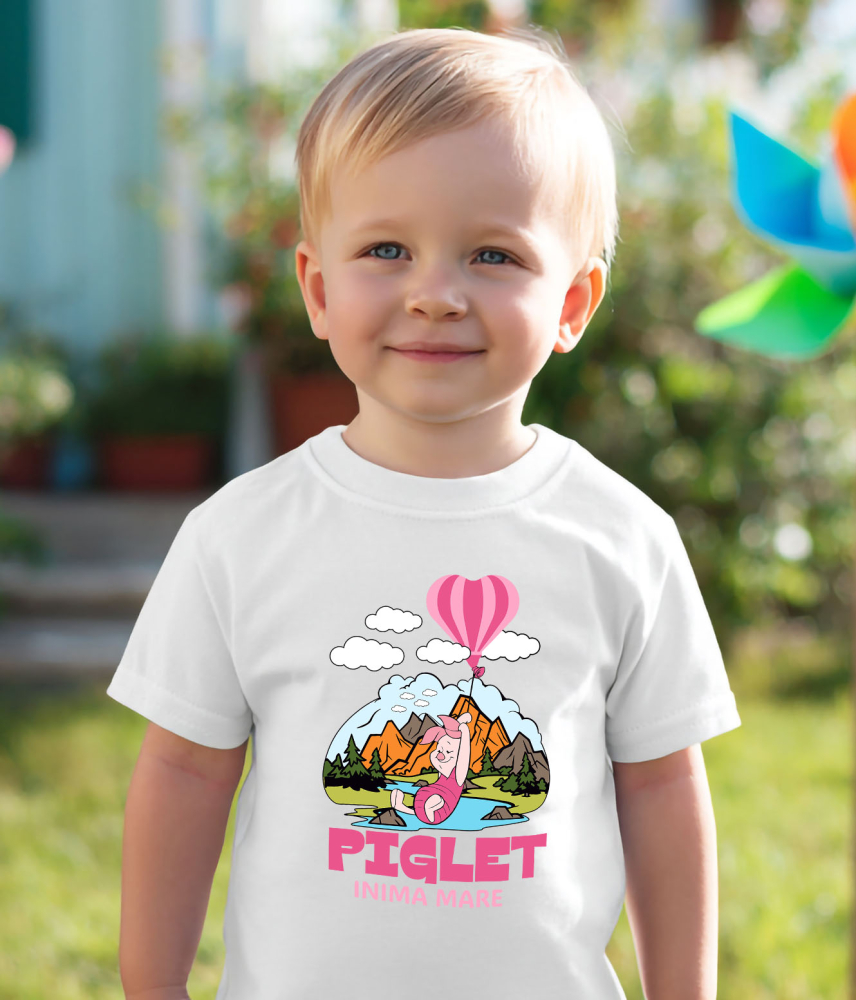 Tricou Copii cu Piglet - Micutul care face lumea mai frumoasa 100% Bumbac, Alb, 10 Ani [3]