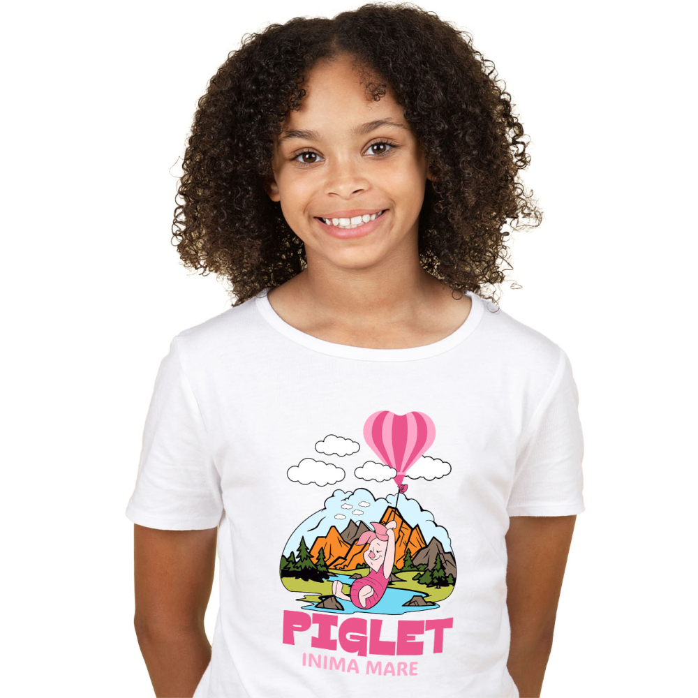 Tricou Copii cu Piglet - Micutul care face lumea mai frumoasa 100% Bumbac, Alb, 10 Ani [2]