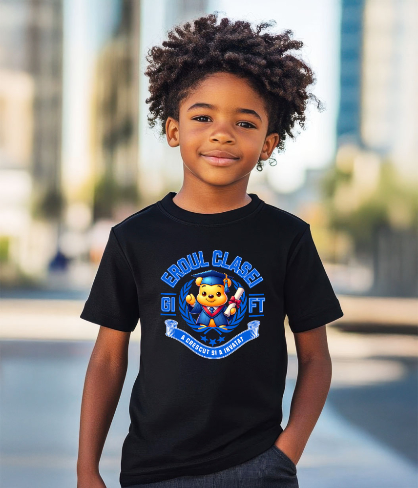 Tricou Copii cu Pikachu – Steaua Clasei 100% Bumbac, Negru, 12 Ani [3]