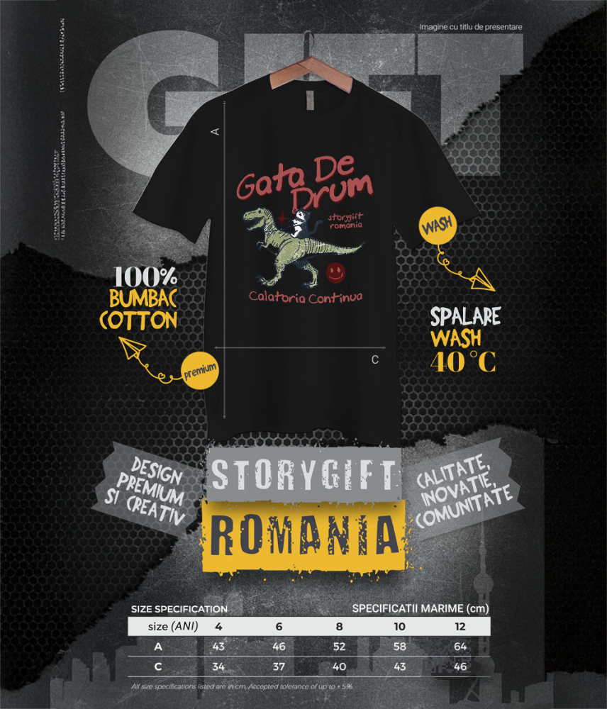 Tricou Femei, Barbati, Copii, Fata, Baiat, Unisex Personalizat Pisică Călare T-rex - Jucărie cu Dinozaur pentru Copii, Călătorie Continuă [6]