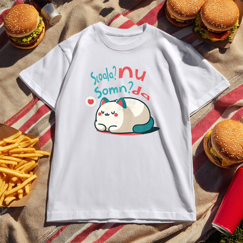 Tricou Femei, Barbati, Copii, Fata, Baiat, Unisex Personalizat Pisică Pufoasă cu Mesaj Amuzant – Cadou Personalizat pentru Copii [5]