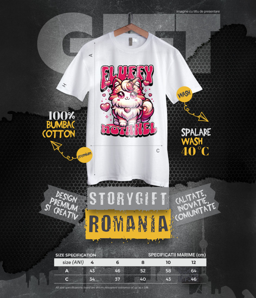 Tricou Femei, Barbati, Copii, Fata, Baiat, Unisex Personalizat Pisica Pufoasă Portocalie Îndrăgostită – Cadou Personalizat Fluiffy Motănel pentru Valentine's Day [6]