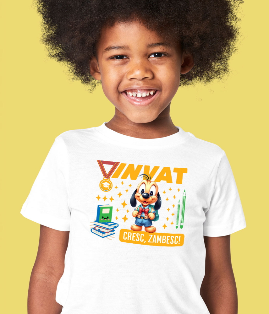 Tricou Copii cu Pluto – Ghidul Meu de Invatare 100% Bumbac, Alb, 10 Ani [3]