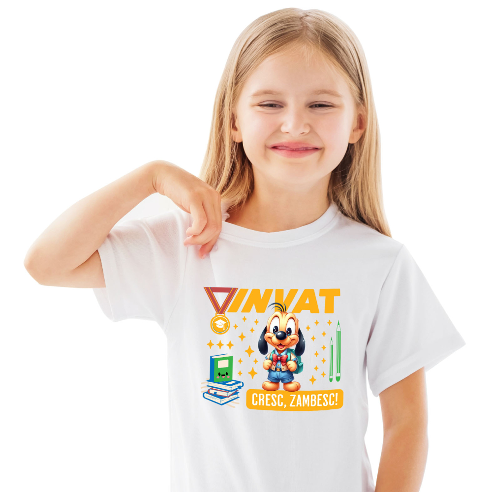 Tricou Copii cu Pluto – Ghidul Meu de Invatare 100% Bumbac, Alb, 10 Ani [2]