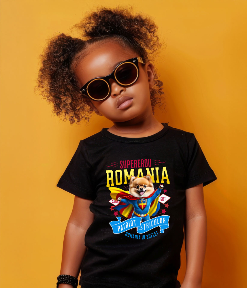 Tricou Femei, Barbati, Copii, Fata, Baiat, Unisex Personalizat Pomeranian În Costum de Căpitan România - Cadouri Personalizate pentru Iubitorii de Animale [4]