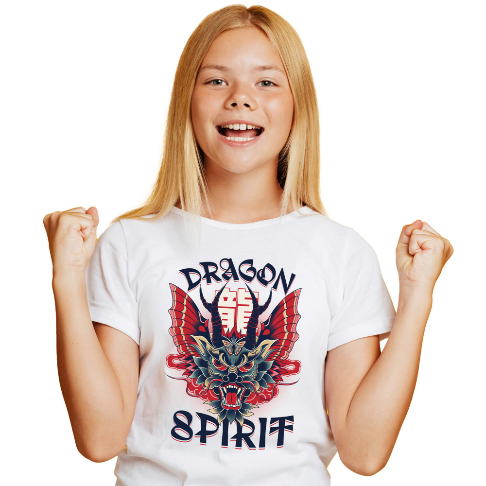 Tricou Femei, Barbati, Copii, Fata, Baiat, Unisex Personalizat Costum Dragon Chinezesc cu Coarne - Inspirat din Cultura Asiatică - Personalizat [1]